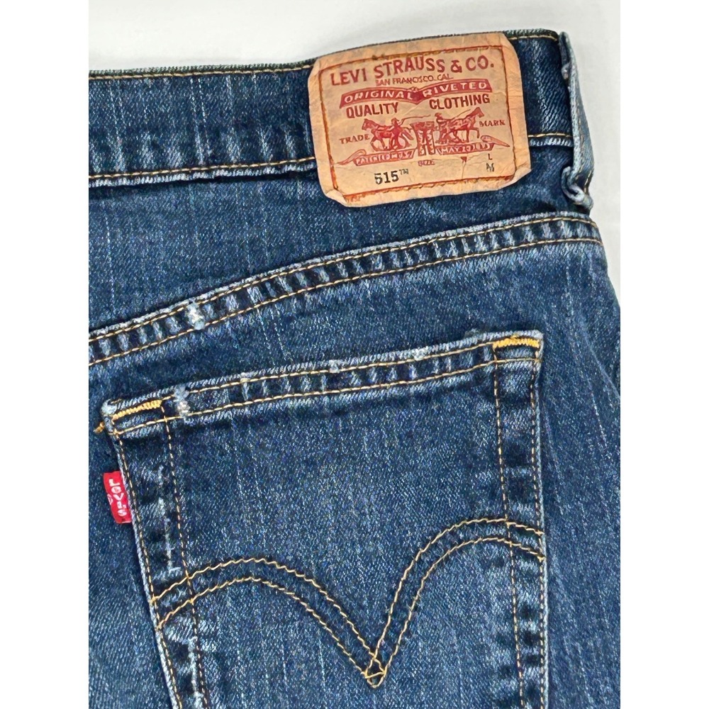 Levi's 515 Bootcut Jeans Nouveau Mid Rise Classic Blue Denim 12 Y2k Vintage - Picture 10 of 10